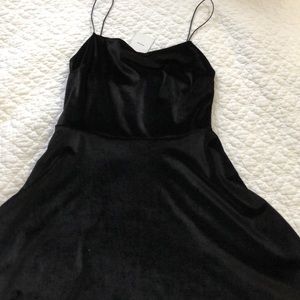 black velvet skater skirt dress